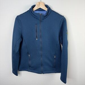 Peter Millar Sweater Blue Full‎ Zip Size M Mock neck Women's Jacket Quilted